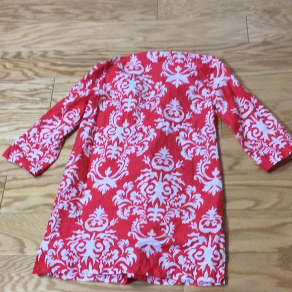 XS Merona coral pink damask print swimsuit cover up - Picture 4 of 16